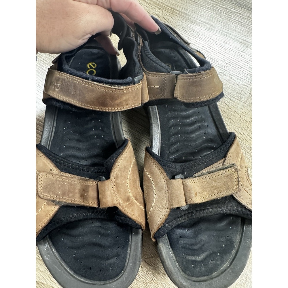 ECCO Receptor Technology Men's  Nubuck Hiking Sandal Brown Size 44